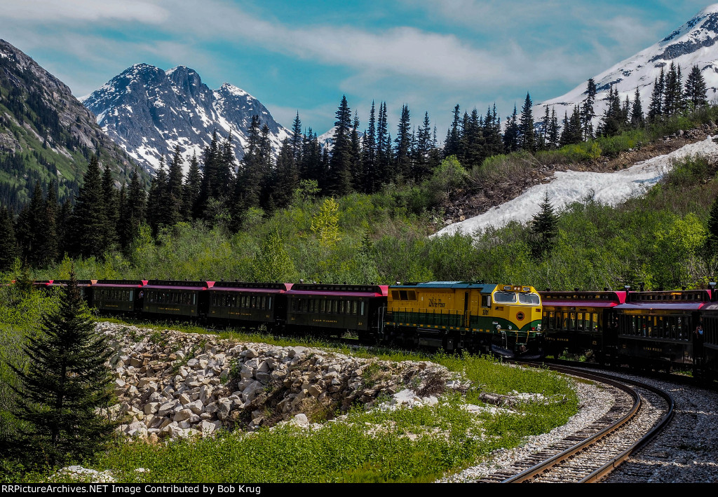 Meet at Glacier Station - a "down" train meets and passes our train at Glacier Station